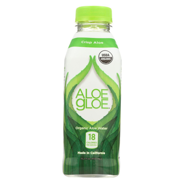 Aloe Gloe Crisp Aloe Organic Aloe Water - Case of 12 - 15.2 fl oz.