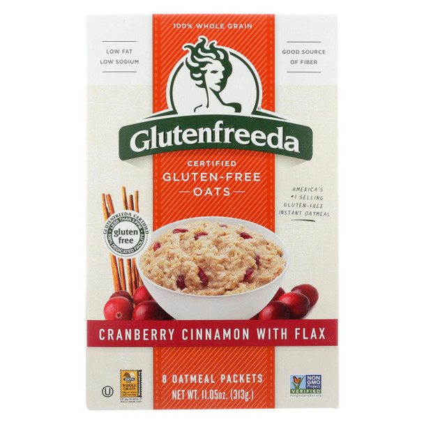 Gluten Freeda Instant Oatmeal - Cranberry Cinnamon - Case of 8 - 11.05 oz.