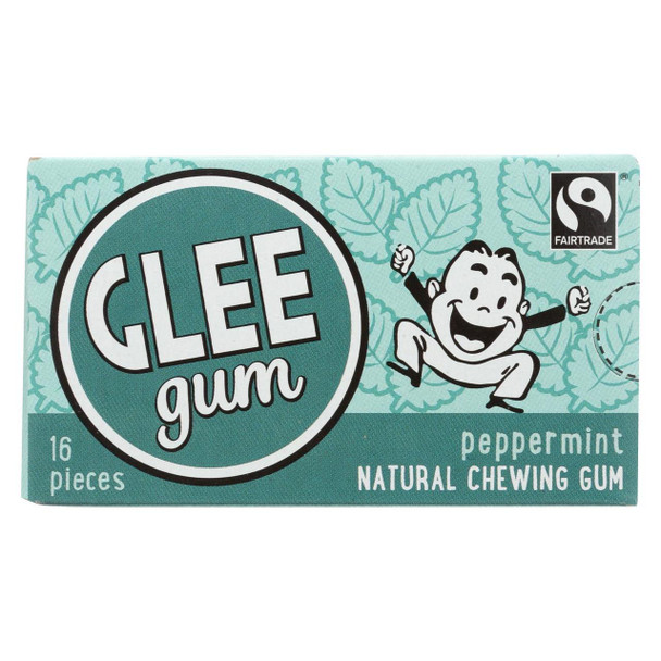 Glee Gum Chewing Gum - Peppermint - Case of 12 - 16 Pieces