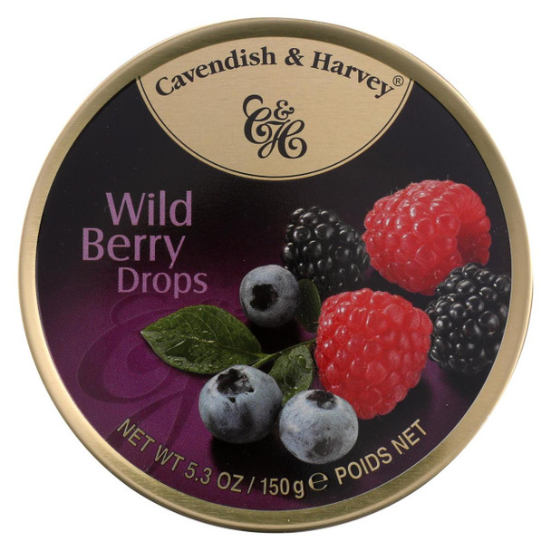 Cavendish and Harvey Fruit Drops Tin - Wild Berry - 5.3 oz - Case of 12