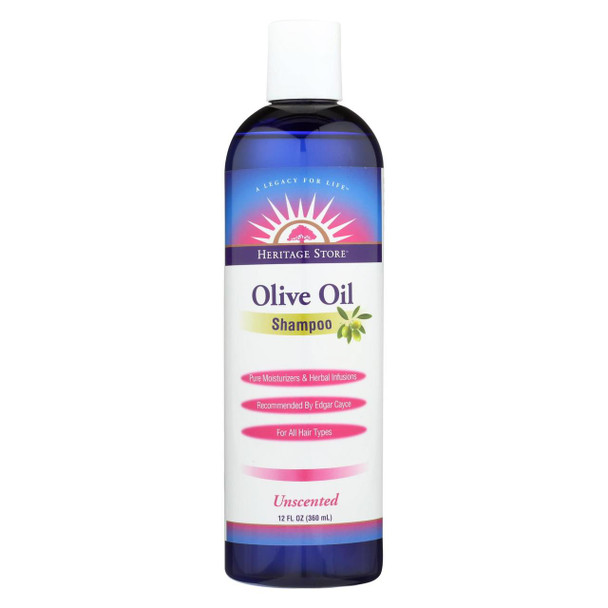 Heritage Store Olive Oil Shampoo - Unscented - 12 oz