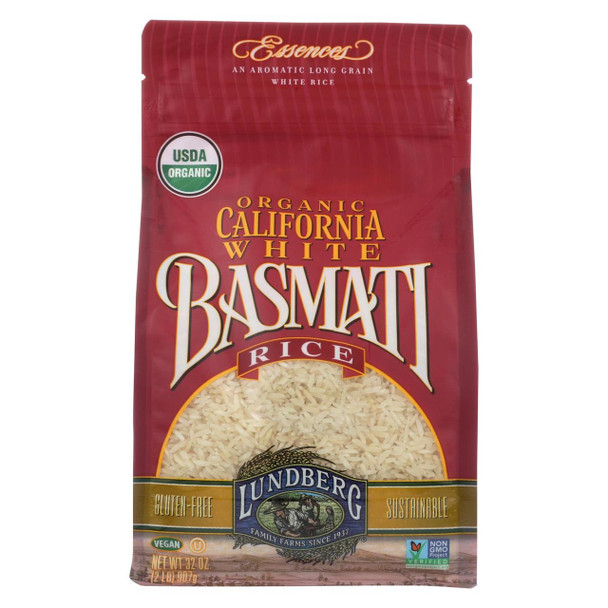 Lundberg Family Farms Organic White Basmati Rice - Case of 6 - 2 lb.