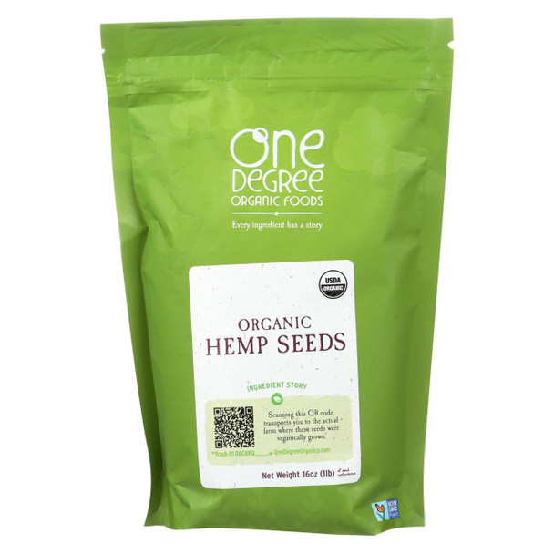 One Degree Organic Foods Hemp Seeds - Organic - Case of 6 - 16 oz