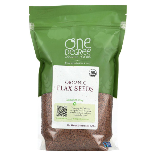 One Degree Organic Foods Flax Seeds - Organic - Case of 6 - 24 oz