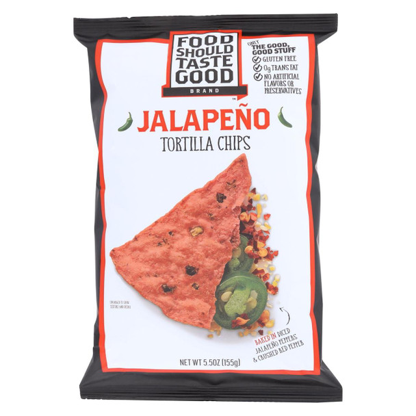 Food Should Taste Good Tortilla Chips - Jalapeno - 5.5 oz - case of 12