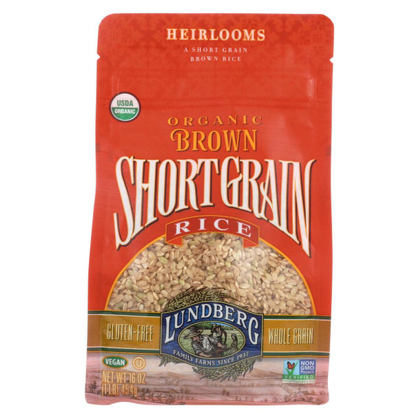 Lundberg Family Farms Short Grain Brown Rice - Case of 6 - 1 lb.