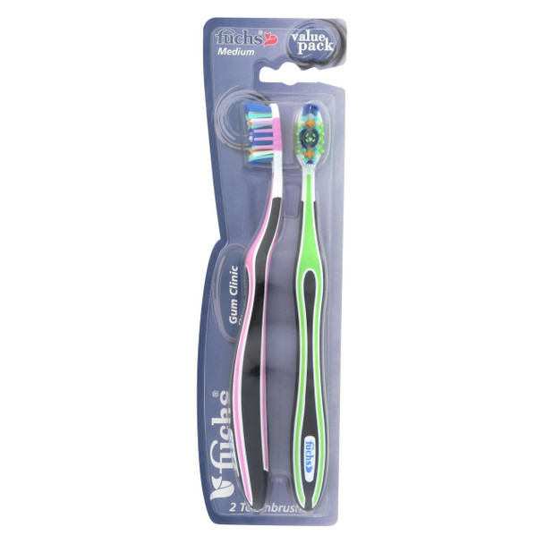 Fuchs Gum Clinic Toothbrush - Medium - Case of 10 - 2 Pack