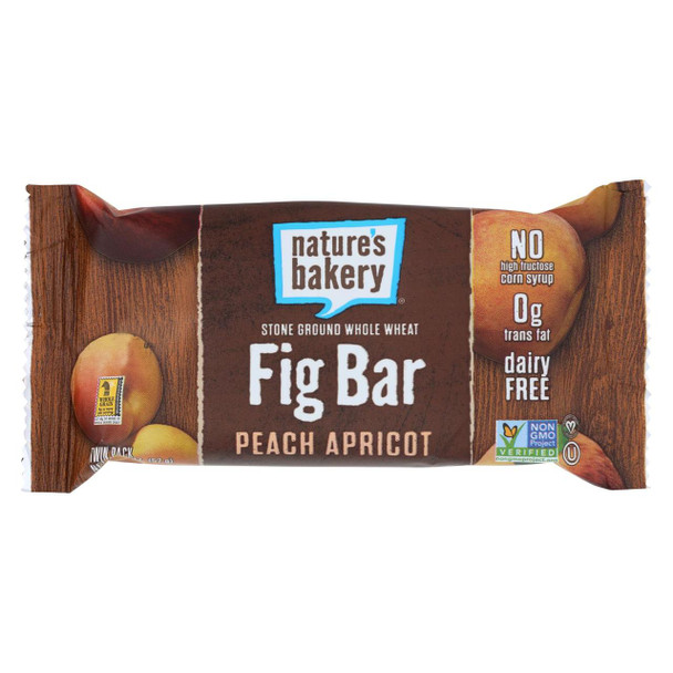 Nature's Bakery Stone Ground Whole Wheat Fig Bar - Peach Apricot - 2 oz - Case of 12