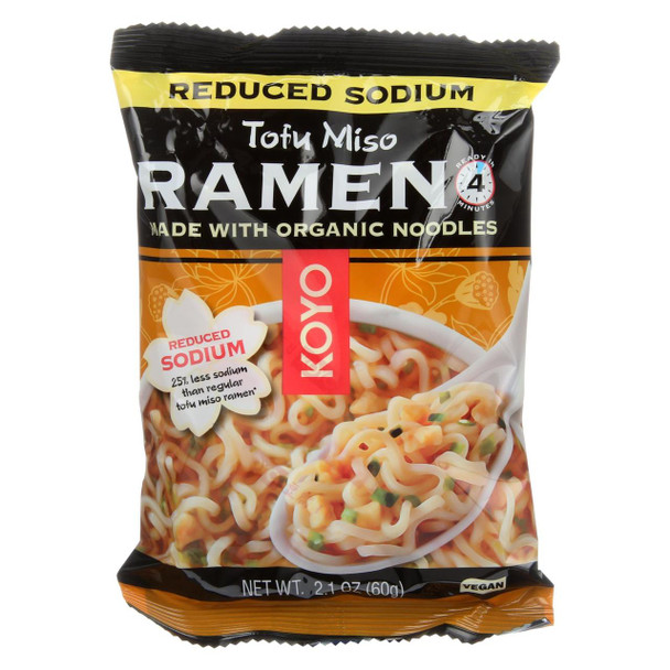 Koyo Tofu Miso Reduced Sodium Ramen - Case of 12 - 2.1 OZ