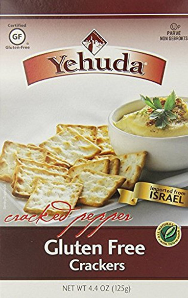 Yehuda Crackers - Cracked Pepper - Gluten Free - Case of 12 - 4.4 oz