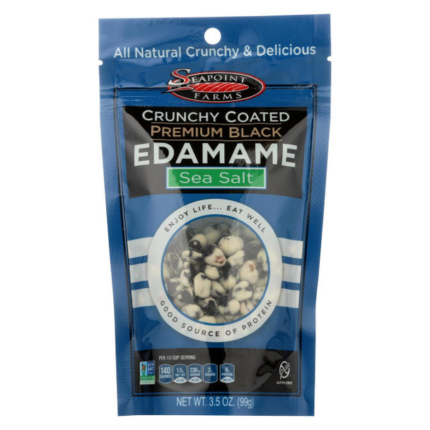 Seapoint Farms Crunchy Coated Premium Black Edamame - Sea Salt - Case of 12 - 3.5 oz.