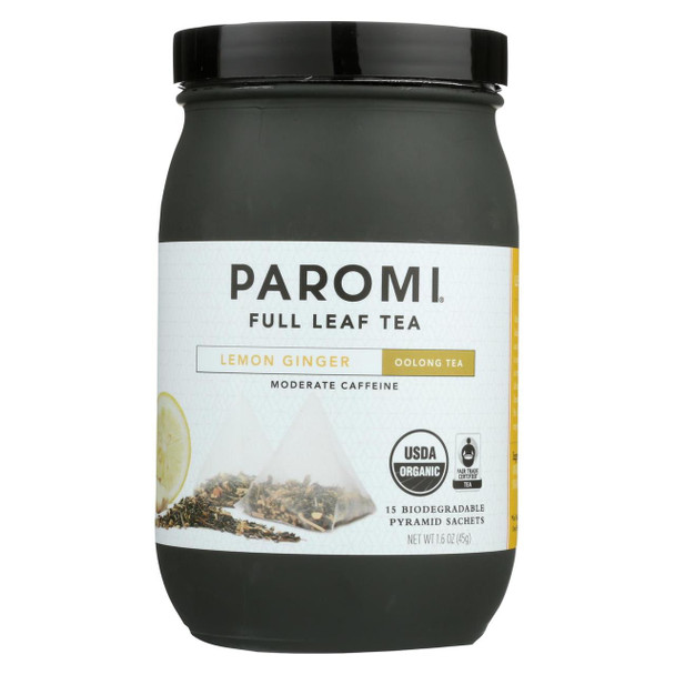 Paromi Tea - Organic - Oolong - Lemon Ginger - Case of 6 - 15 BAG