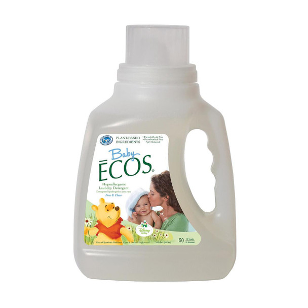 Earth Friendly Free & Clear Liquid Laundry Baby ECOS - Case of 8 - 50 fl oz