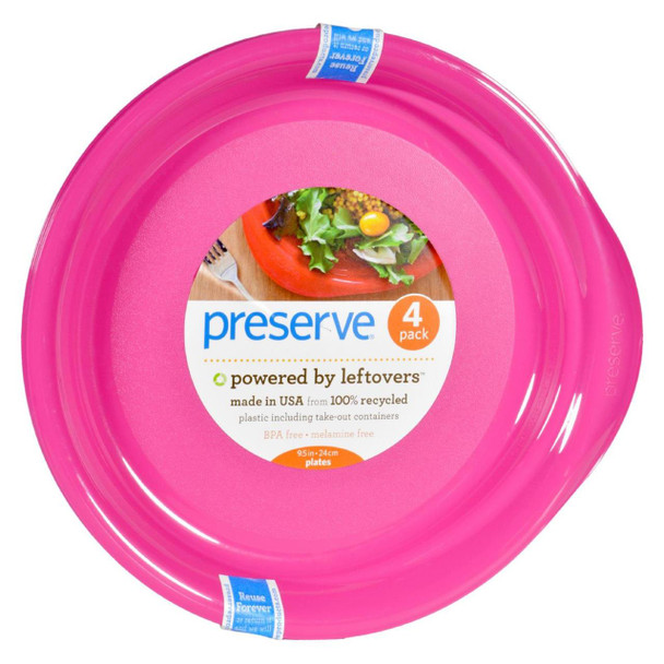 Preserve Everyday Plates - Pink - 4 Pack - 9.5 in