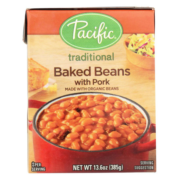 Pacific Natural Foods Baked Beans - Pork - Case of 12 - 13.6 oz.
