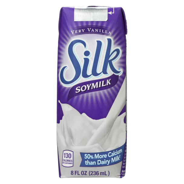 Silk Soymilk - Very Vanilla - Case of 12 - 8 Fl oz.