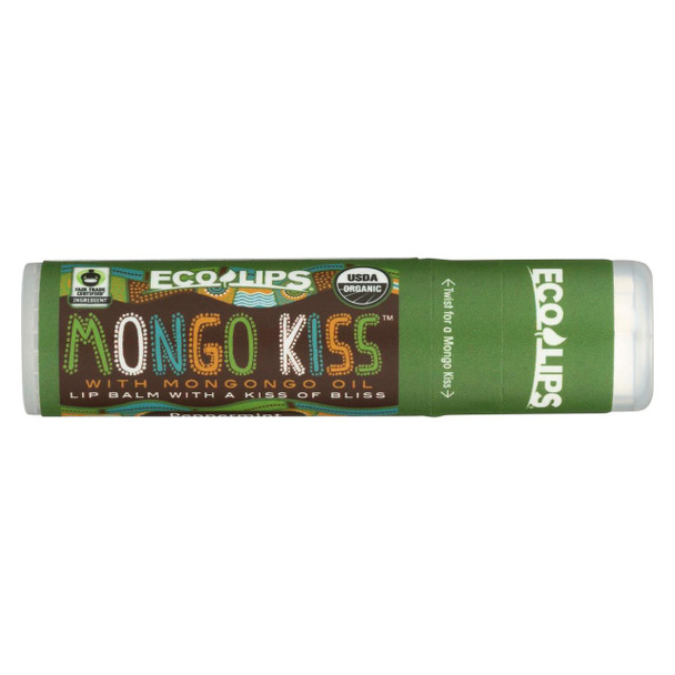 Mongo Kiss Display Center - Lip Balm - Organic - Eco Lips - Peppermint - .25 oz - case of 15