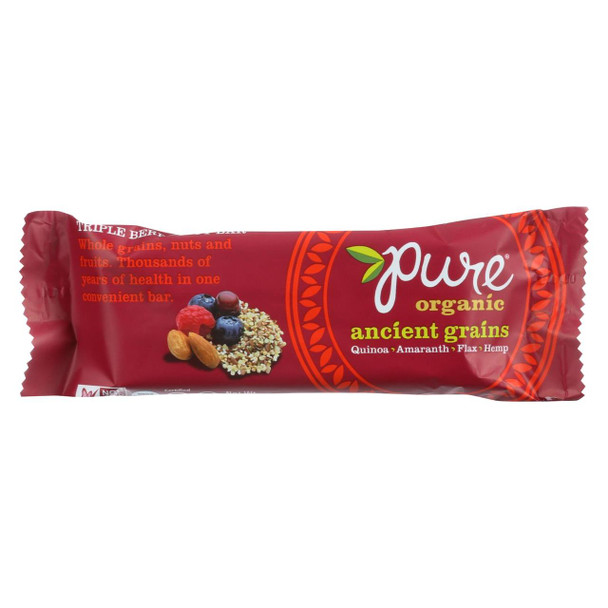Pure Organic Ancient Grains Bar - Organic - Triple Berry Nut - 1.23 oz Bars - Case of 12