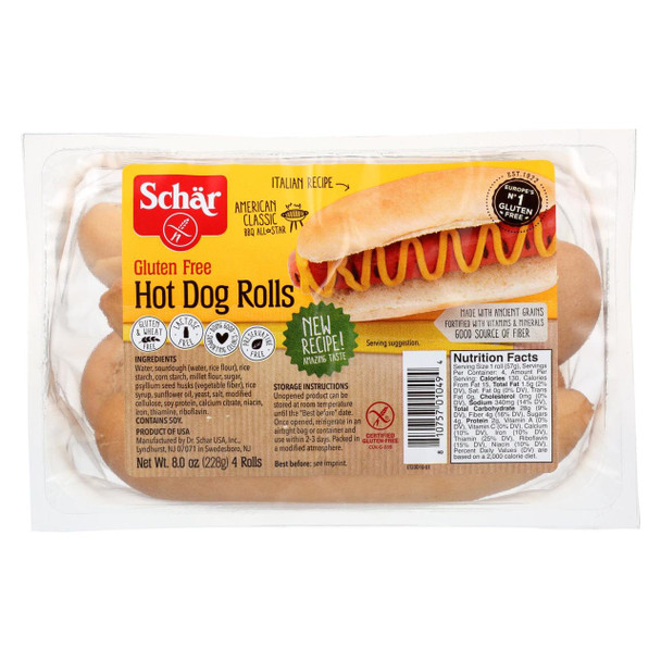 Schar Hot Dog Rolls - Case of 6 - 8 oz.