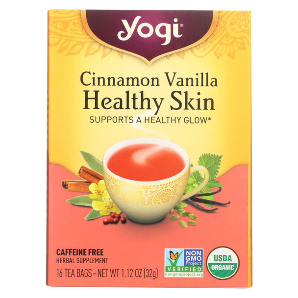 Yogi Teas Cinnamon Vanilla Healthy Skin Tea - 16 Tea Bags - Case of 6