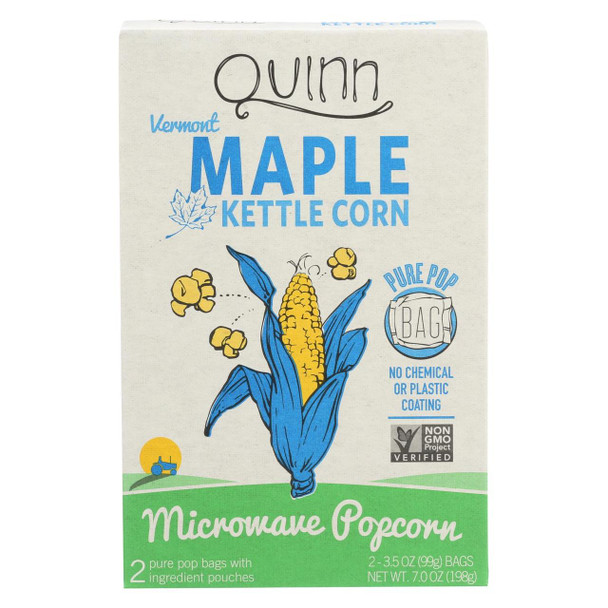 Quinn - Microwave Popcorn - Vermont Maple and Sea Salt - Case of 6 - 7 oz.