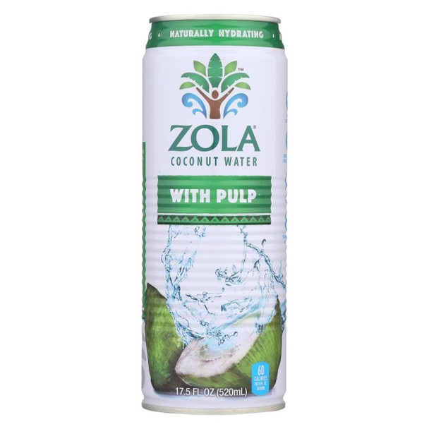 Zola Acai Coconut Water - Pulp - Case of 12 - 17.5 Fl oz.