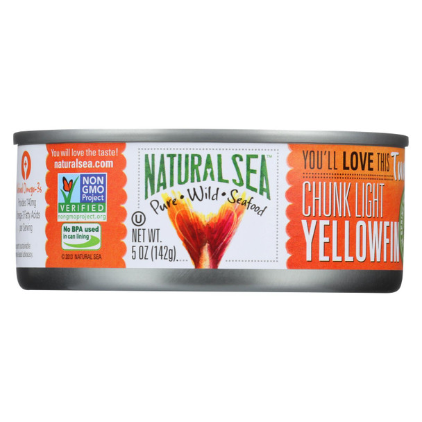 Natural Sea Wild Yellowfin Tuna, Salted, Chunk Light - Case of 12 - 5 OZ