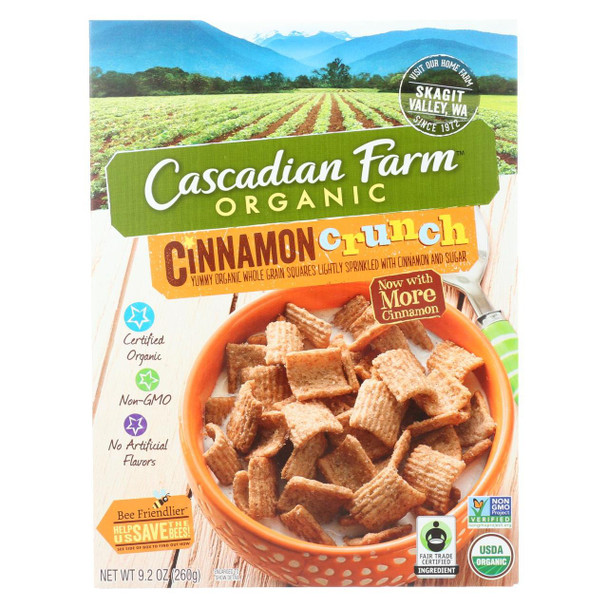 Cascadian Farm Organic Cereal - Cinnamon Crunch - Case of 10 - 9.2 oz