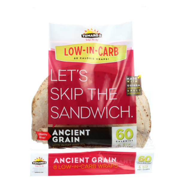 Tumaro'S 8-inch Ancient Grain Carb Wise Wraps - Case of 6 - 8 CT