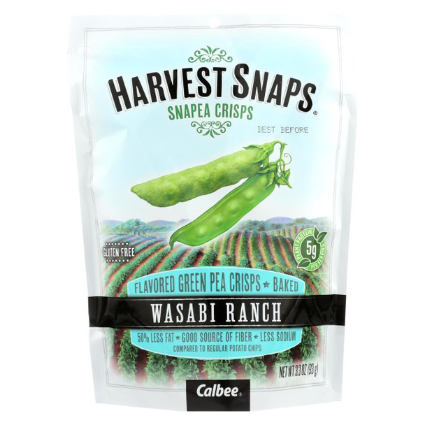 Calbee Snapea Crisp - Snapea Crisps - Wasabi Ranch - Case of 12 - 3.3 oz