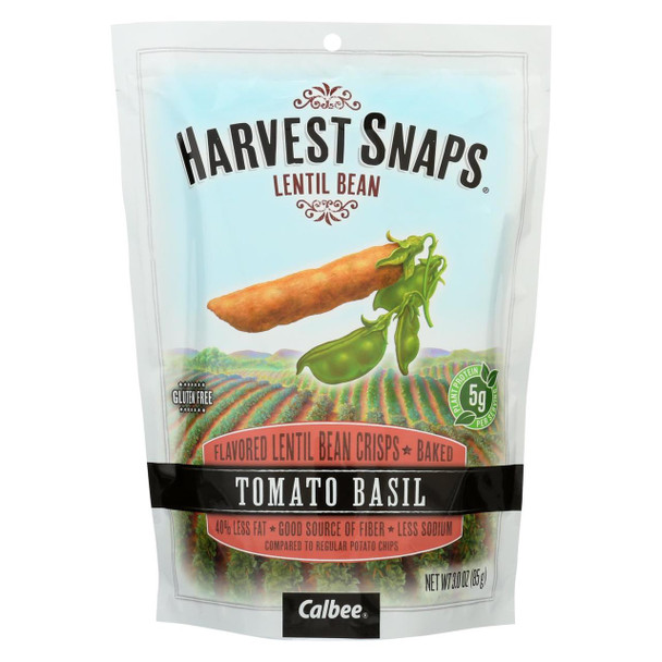 Calbee Snapea Crisp - Lentil Snaps - Tomato Basil - Case of 12 - 3 oz