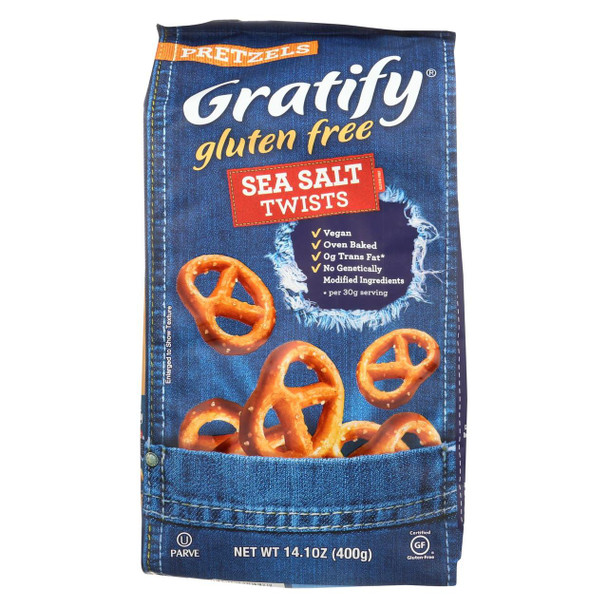 Gratify Gluten Free Twists - Sea Salt - Case of 6 - 14.1 oz.