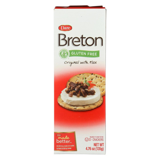 Breton/Dare - Crackers - Original with Flax - Case of 6 - 4.76 oz.