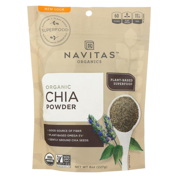 Navitas Naturals Chia Seed Powder - Organic - 8 oz - case of 12