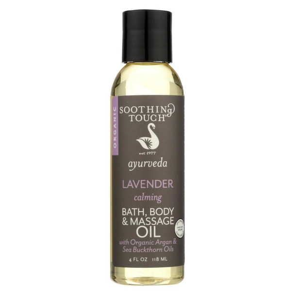 Soothing Touch Bath Body and Massage Oil - Organic - Ayurveda - Lavender - Calming - 4 oz