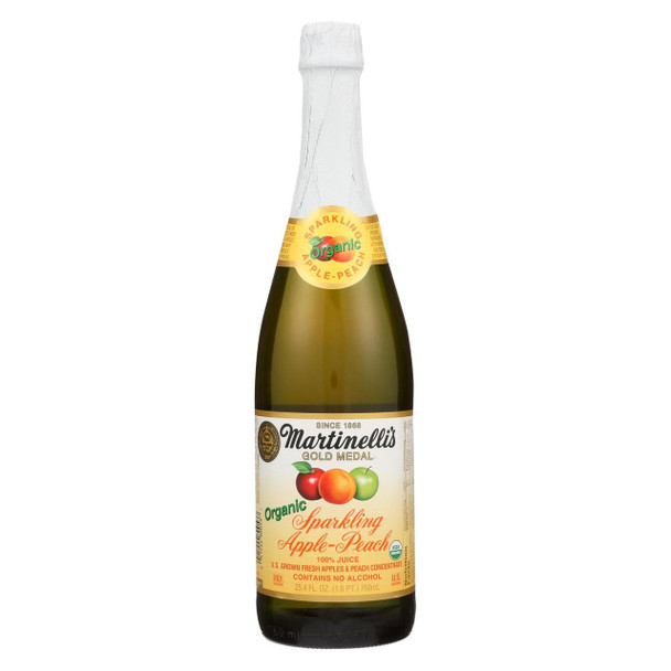 Martinelli's Organic Sparkling - Apple Peach - Case of 12 - 25.4 fl oz