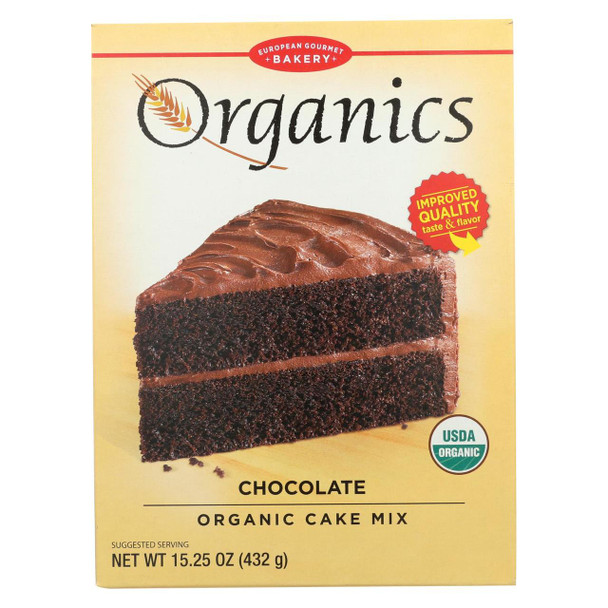 European Gourmet Bakery Organic Chocolate Cake Mix - Chocolate - Case of 12 - 15.25 oz.