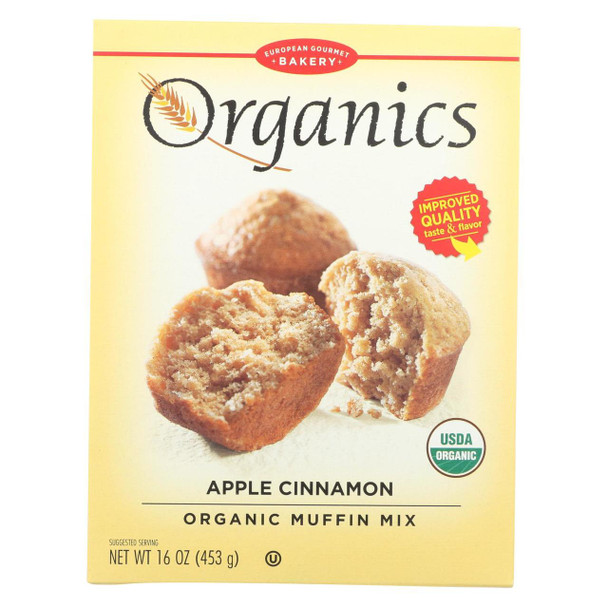 European Gourmet Bakery Organic Apple Cinnamon Muffin Mix - Apple Cinnamon - Case of 12 - 16 oz.