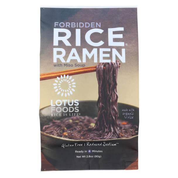 Lotus Foods Ramen - Organic - Forbidden Rice - with Miso Soup - 2.8 oz - case of 10