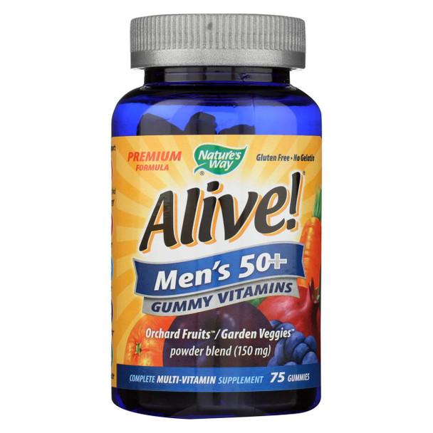 Nature's Way - Alive! Men's Multi-Vitamin Gummies - 50 Plus - 75 Gummies