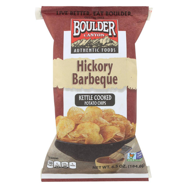 Boulder Canyon - Kettle Chips - Hickory Barbeque - Case of 12 - 6.5 oz.