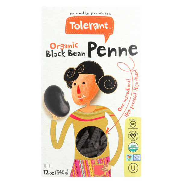 Tolerant Organic Pasta - Black Bean, Rotini - Case of 6 - 12 oz.