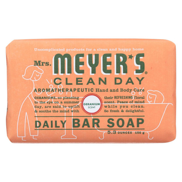 Mrs. Meyer's Clean Day - Bar Soap - Geranium - 5.3 oz - Case of 12