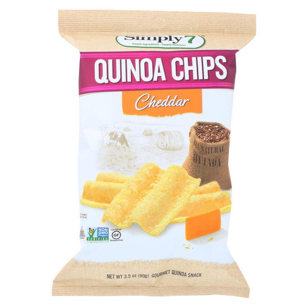 Simply 7 Quinoa Chips - Cheddar - Case of 12 - 3.5 oz.