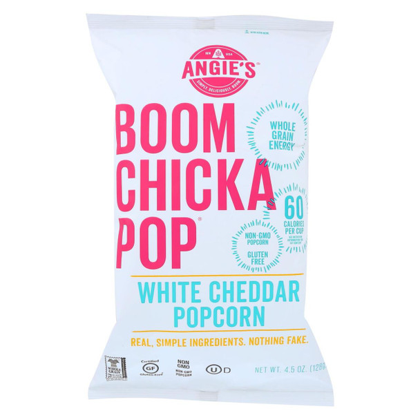 Angie's Kettle Corn Boom Chicka Pop White Cheddar Popcorn - Case of 12 - 4.5 oz.