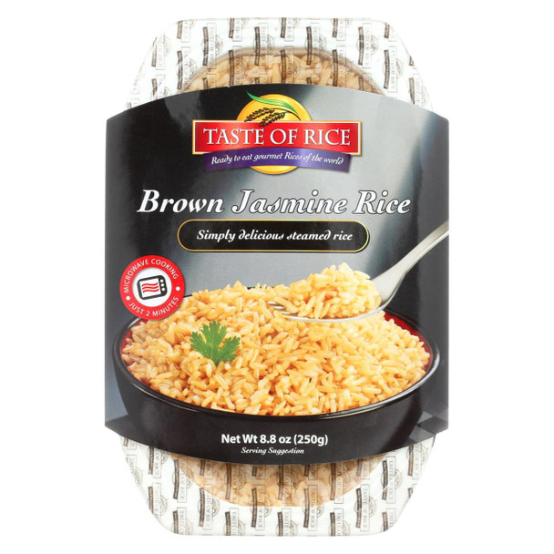 Taste of Rice Jasmine Rice - Brown - Case of 6 - 8.8 oz.