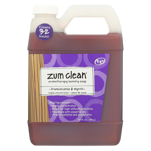 Zum - Clean Laundry Soap - Frankincense and Myrrh - Case of 8 - 32 oz.