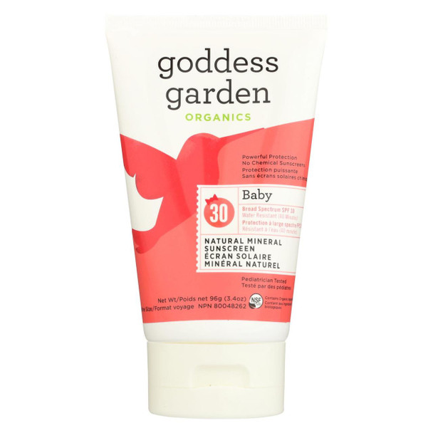 Goddess Garden Organic Sunscreen - Baby Natural SPF 30 Lotion - 3.4 oz