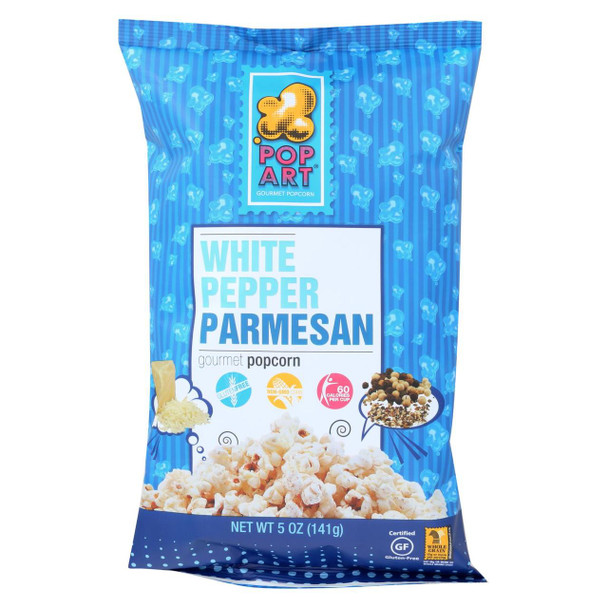Pop Art Gourmet Popcorn - White Pepper Parmesan - Case of 9 - 5 oz.