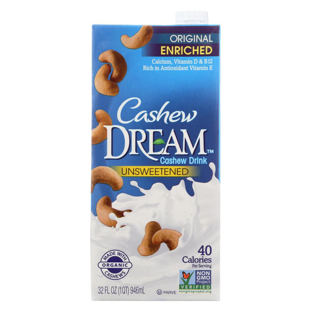 Dream Original Unsweetened Cashew Drink - Case of 6 - 32 FL oz.